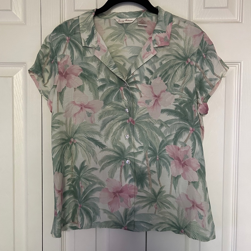 Tommy Bahama 100% Silk Button Up Shirt Womens Size M (8/10)